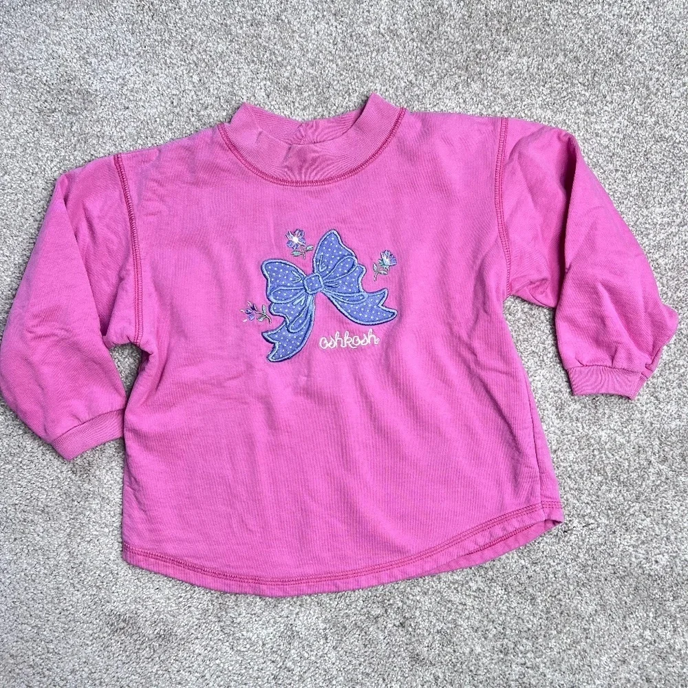 Vintage OshKosh B’Gosh Pink Bow Embroidered Sweater 5